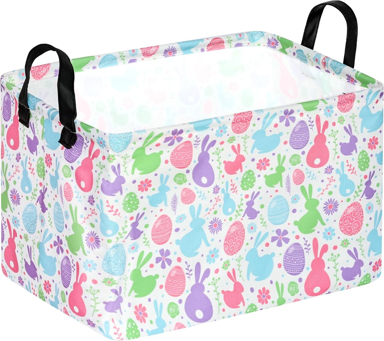 Easter Storage Basket Eggs Bunny Flower Cube Kids Waterproof Storage Bins Organizer